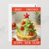 Custom Vegetables Christmas Tree, Lettuce Leaves Postkarte (Vorne/Hinten)