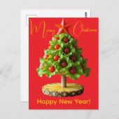 Custom Vegetables Christmas Tree, Lettuce Leaves Postkarte (Vorne/Hinten)
