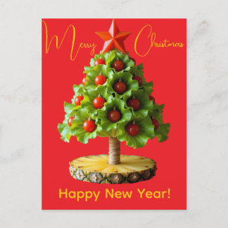Custom Vegetables Christmas Tree, Lettuce Leaves  Postkarte