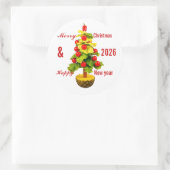 Custom Vegetables Christmas Tree, Lettuce Leaves Runder Aufkleber (Tasche)