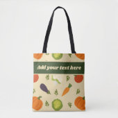 Custom Veggie Tote Bag Sunshine & Veggies Muster Tasche (Vorderseite)