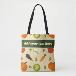 Custom Veggie Tote Bag Sunshine & Veggies Muster Tasche