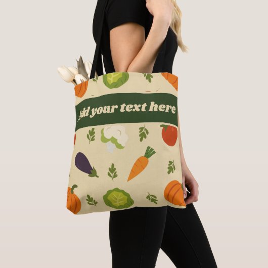 Custom Veggie Tote Bag Sunshine & Veggies Muster Tasche (Von Nahem)