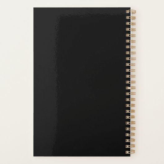 Custom Velvet Black Minimal Planner Planer (Rückseite)