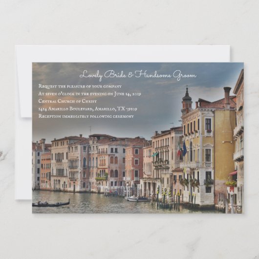 Custom Venice Grand Canal Wedding Einladung (Vorderseite)