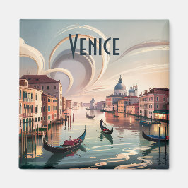 Custom Venice Italy Watercolor Gondola Cityscape Magnet