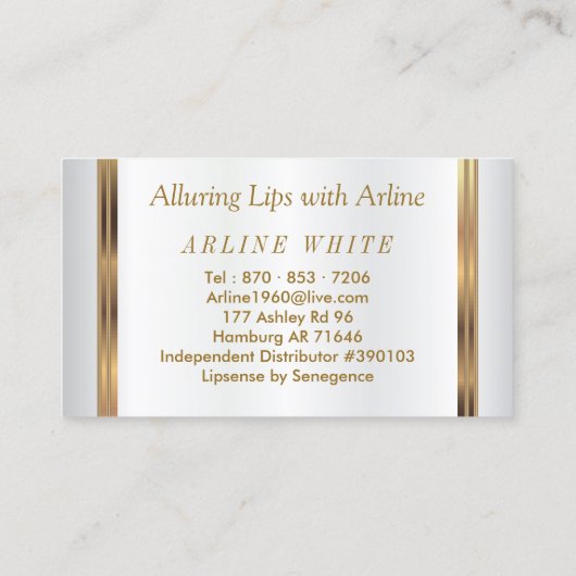 Custom - Verführerisch Lips Gold Confetti & Lila L Visitenkarte (Rückseite)