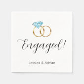 Custom Verlobte Hochzeitsszenario Engagement Party Serviette (Vorderseite)