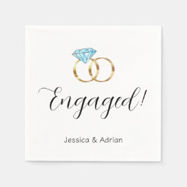 Custom Verlobte Hochzeitsszenario Engagement Party Serviette