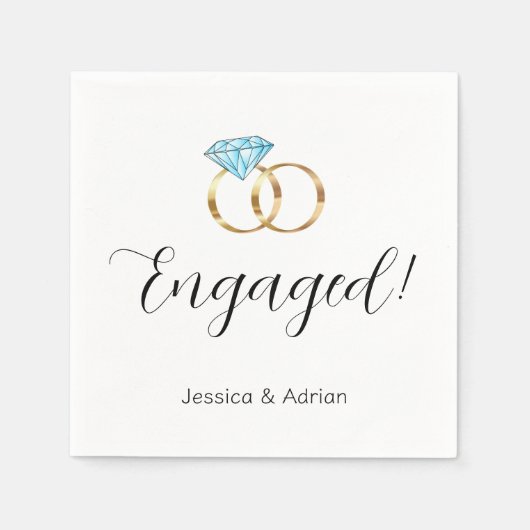 Custom Verlobte Hochzeitsszenario Engagement Party Serviette (Vorderseite)