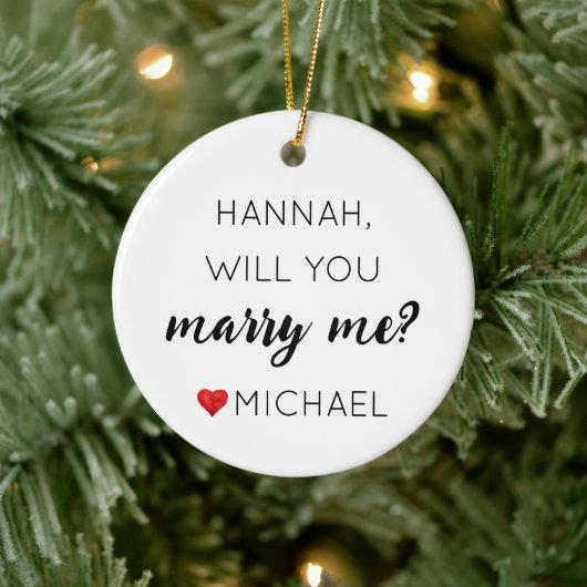 Custom Verlobung Personalisiert Heiraten Sie mir Keramik Ornament (Baum)