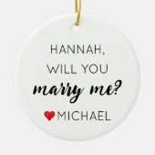 Custom Verlobung Personalisiert Heiraten Sie mir Keramik Ornament (Vorne)