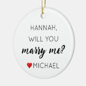 Custom Verlobung Personalisiert Heiraten Sie mir Keramik Ornament (Links)