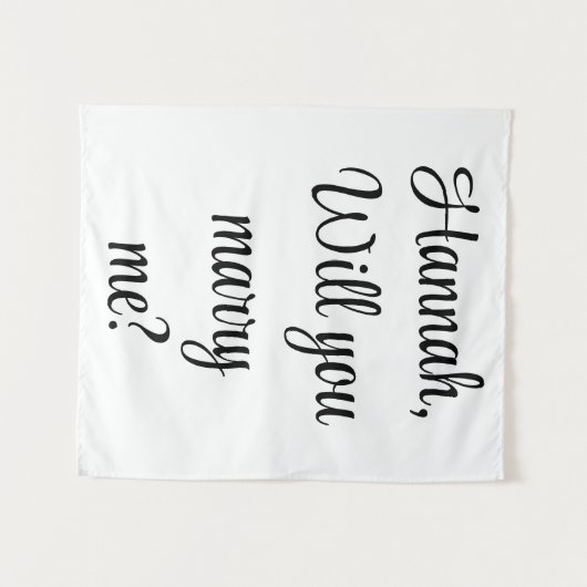 Custom Verlobung Personalisiert Heiraten Sie mir Wandteppich (Vorderseite (Horizontal))