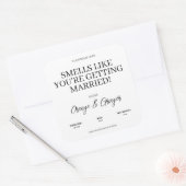 Custom Verlobung Wedding Candle Geschenk für Paar Quadratischer Aufkleber (Umschlag)