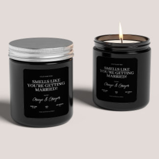 Custom Verlobung Wedding Candle Geschenk für Paar Quadratischer Aufkleber