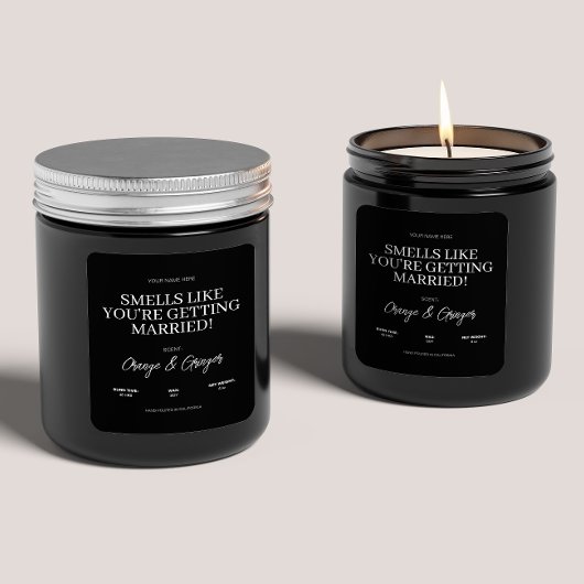 Custom Verlobung Wedding Candle Geschenk für Paar Quadratischer Aufkleber