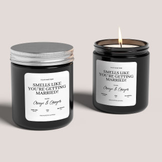 Custom Verlobung Wedding Candle Geschenk für Paar Quadratischer Aufkleber