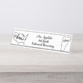 Custom Vermont Staat US Zuhause Line Art Schreibtischnamensplakette (Vorderseite )
