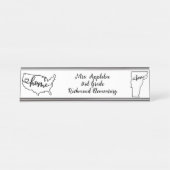 Custom Vermont Staat US Zuhause Line Art Schreibtischnamensplakette (Vorderseite )