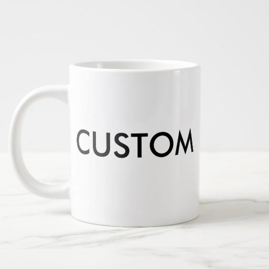 Custom Very Large Jumbo 20oz White Coffee Tasse (Links)