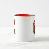Custom Verziert Monogram C Christmas Red Gold Tass Tasse (Zentrum)