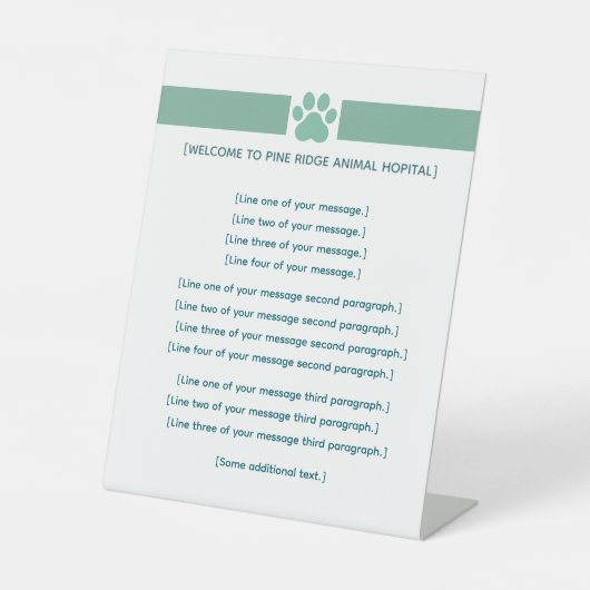 Custom VET Office 8x10 Desk Display Pedestal Sign Sockelschild (Vorderseite)
