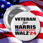 Custom Veterans for Harris Waltz 2024 Election Button<br><div class="desc">Custom Veterans for Harris Waltz 2024 Election</div>