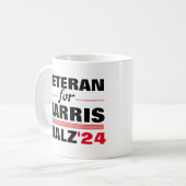 Custom Veterans for Harris Waltz 2024 Election Kaffeetasse (Vorderseite Links)
