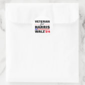 Custom Veterans for Harris Waltz 2024 Election Runder Aufkleber (Tasche)