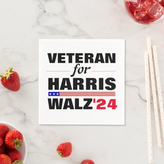 Custom Veterans for Harris Waltz 2024 Election Serviette (Beispiel)