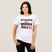 Custom Veterans for Harris Waltz 2024 Election Tri-Blend Shirt (Vorderseite voll)