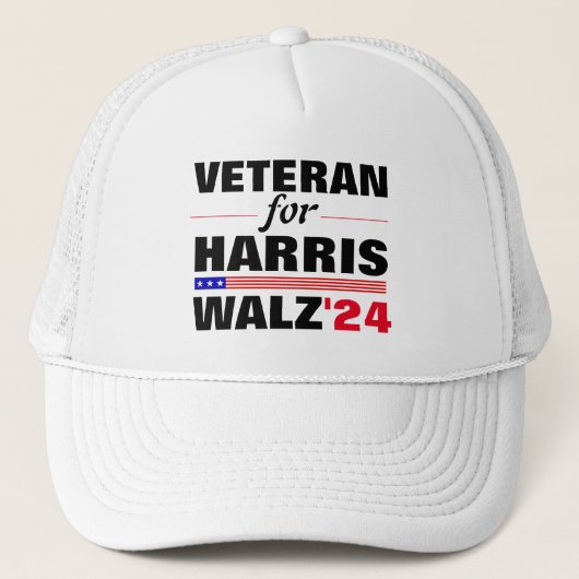 Custom Veterans for Harris Waltz 2024 Election Truckerkappe (Vorderseite)