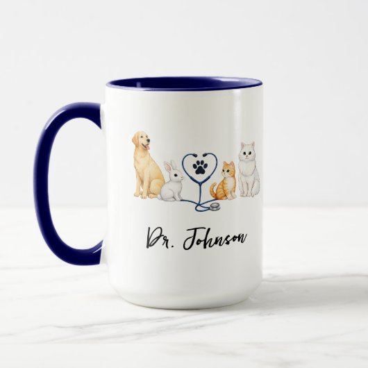 Custom Veterinarian | Personalized  Doctor’s Day Tasse (Links)