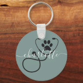 Custom Veterinarian Veterinary Tech Vet Assistant Schlüsselanhänger (Vorderseite)