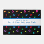 Custom Veterinary Clinic farbenfrohe Paw Prints Bl Fußmatte (Vorderseite)