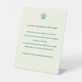 Custom Veterinary Exam Room Policy Sign Sockelschild (Vorderseite)