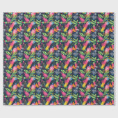 Custom Vibranly Holiday Foliage Weihnachten Geschenkpapier (Flach)