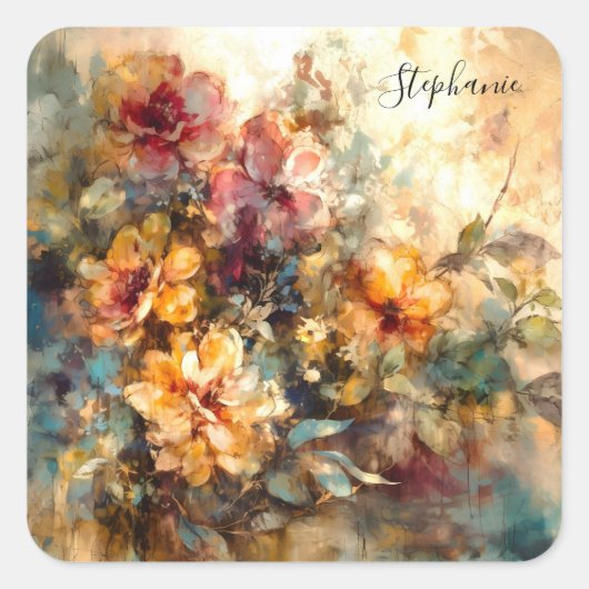 Custom Vibrant Floral Sticker (Vorderseite)