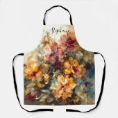 Custom Vibrant Floral Watercolor Art Schürze (Vorderseite)