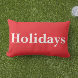 Custom Vibrant Holidays and vacations modern red Kissen Für Draußen