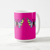Custom Vibrant Modern Folk Butterfly Art Kaffeetasse (VorderseiteRechts)
