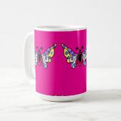 Custom Vibrant Modern Folk Butterfly Art Kaffeetasse (Vorderseite Links)
