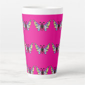 Custom Vibrant Modern Folk Butterfly Art Milchtasse (Vorderseite)