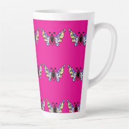 Custom Vibrant Modern Folk Butterfly Art Milchtasse
