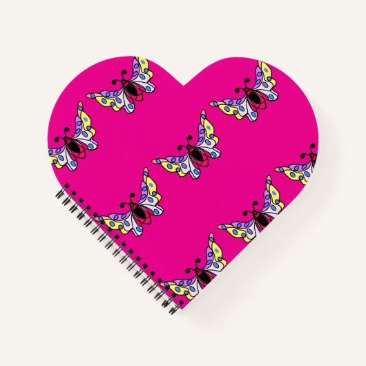 Custom Vibrant Modern Folk Butterfly Art Notizblock (Vorderseite)