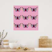 Custom Vibrant Modern Folk Butterfly Art Poster (Küche)