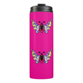 Custom Vibrant Modern Folk Butterfly Art Thermosbecher