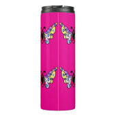 Custom Vibrant Modern Folk Butterfly Art Thermosbecher (Rückseite)