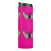 Custom Vibrant Modern Folk Butterfly Art Thermosbecher (Nach rechts gedreht)